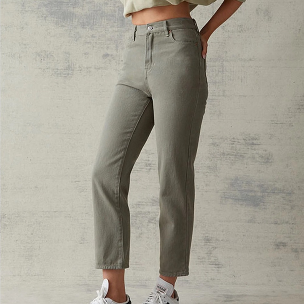 PacSun Olive High Waisted Straight Leg Jeans